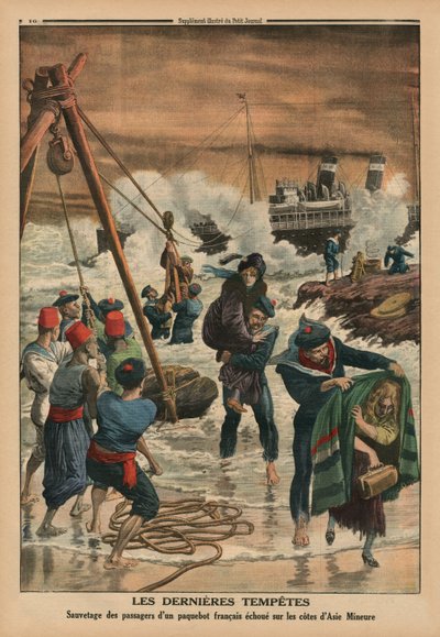 Küçük Asya kıyılarında yatan bir Fransız gemisinin yolcularını kurtaran son deniz fırtınaları, 